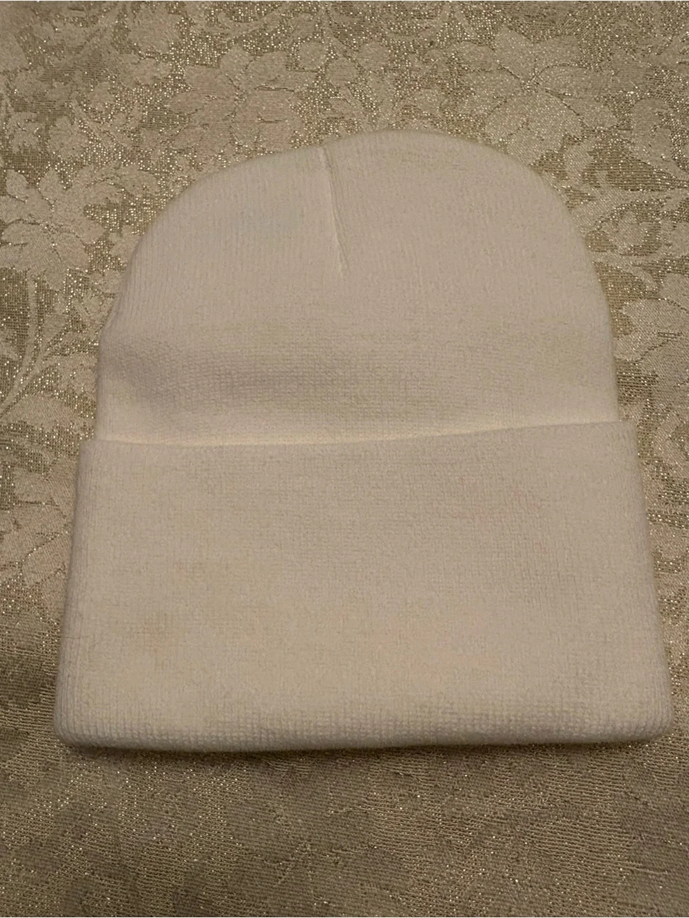 Carhartt White Knit Cuffed Beanie with Logo Patch